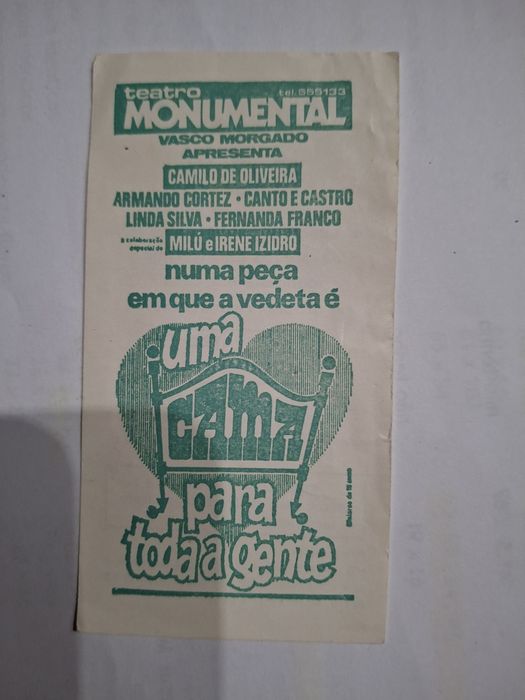 Teatro revista pequeno folheto camilo Oliveira