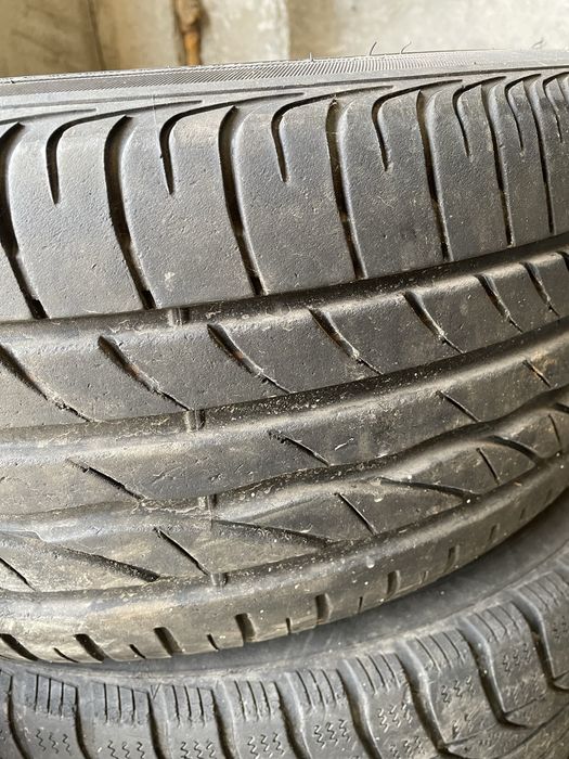 Диски BMW обутые,разнопарные 16 диаметра