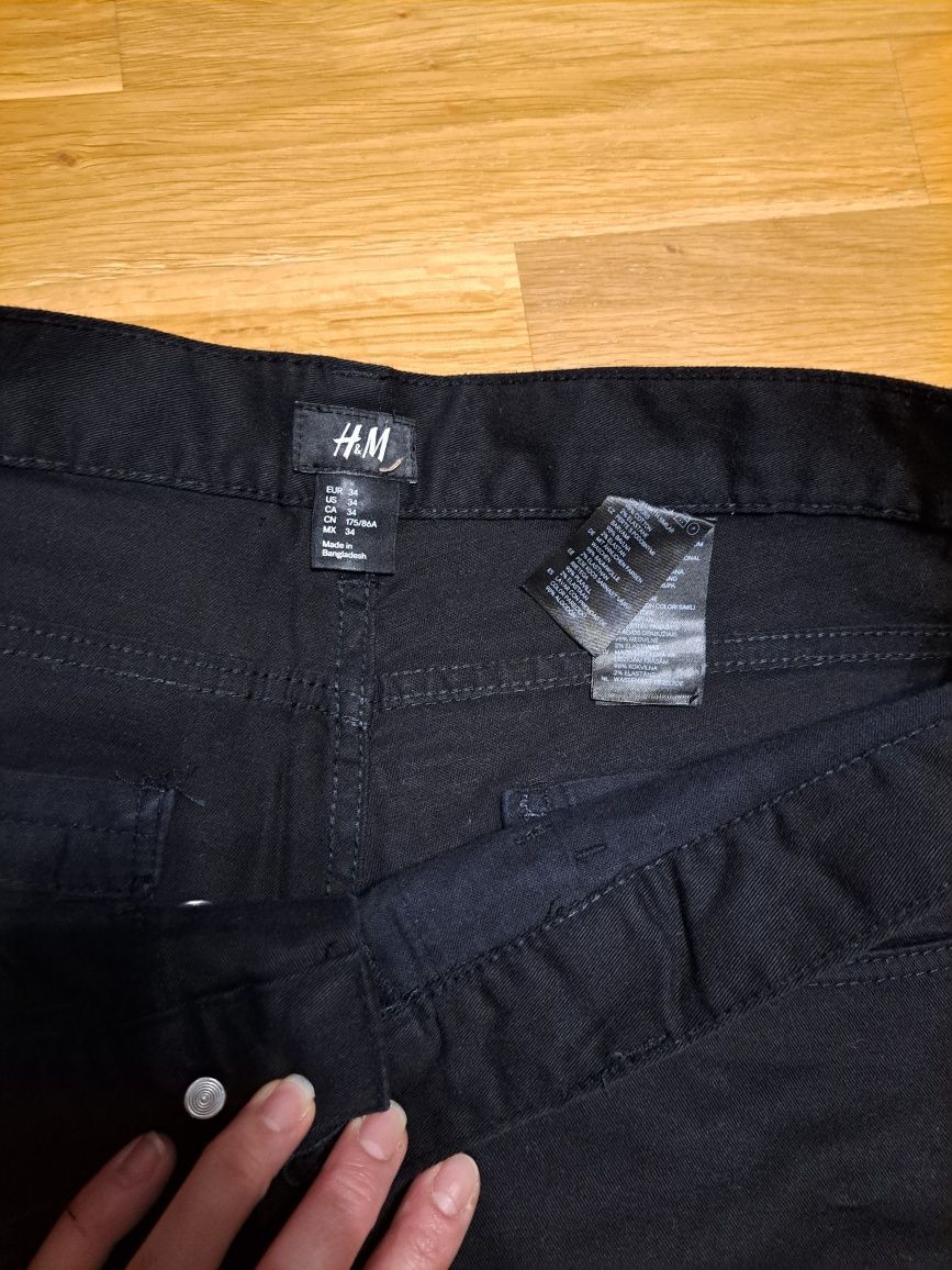 Czarne spodnie jeansy męskie H&M
