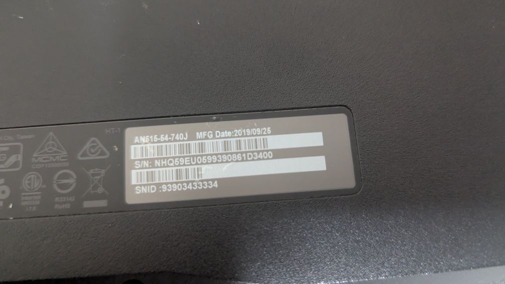 Ігровий Acer Nitro AN 515-54-740J, intel core i7