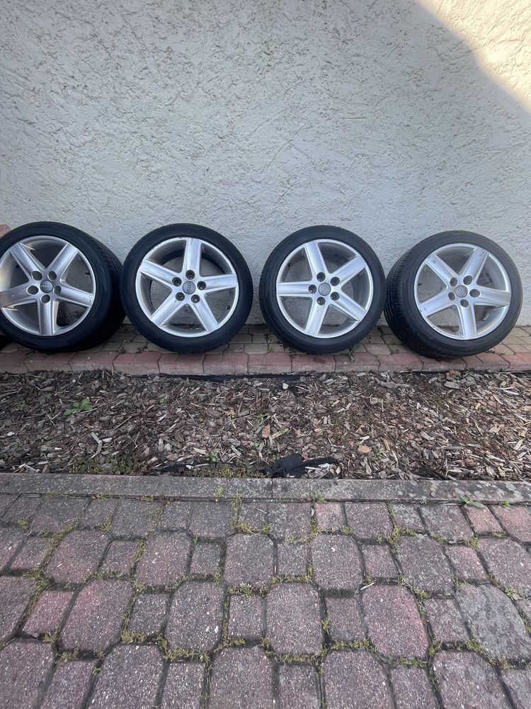 Felgi aluminiowe Audi 17” + opony Hankook 225/45 R17 – komplet, A4 B5