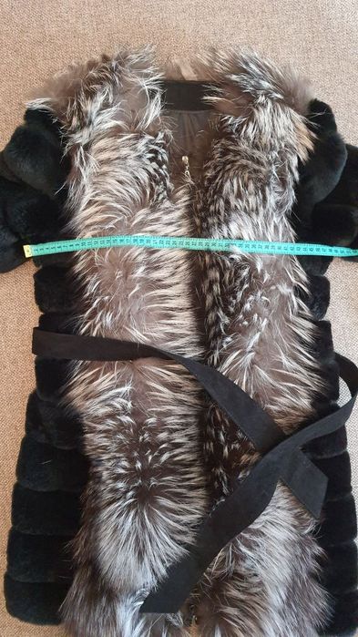 Шуба з хутра рекса і чорнобурки