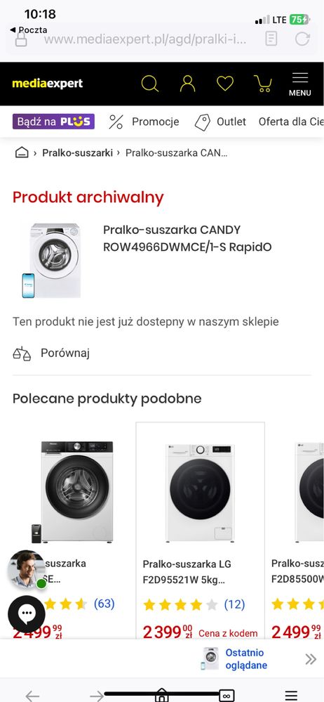 Pralko suszarka Candy Rapido