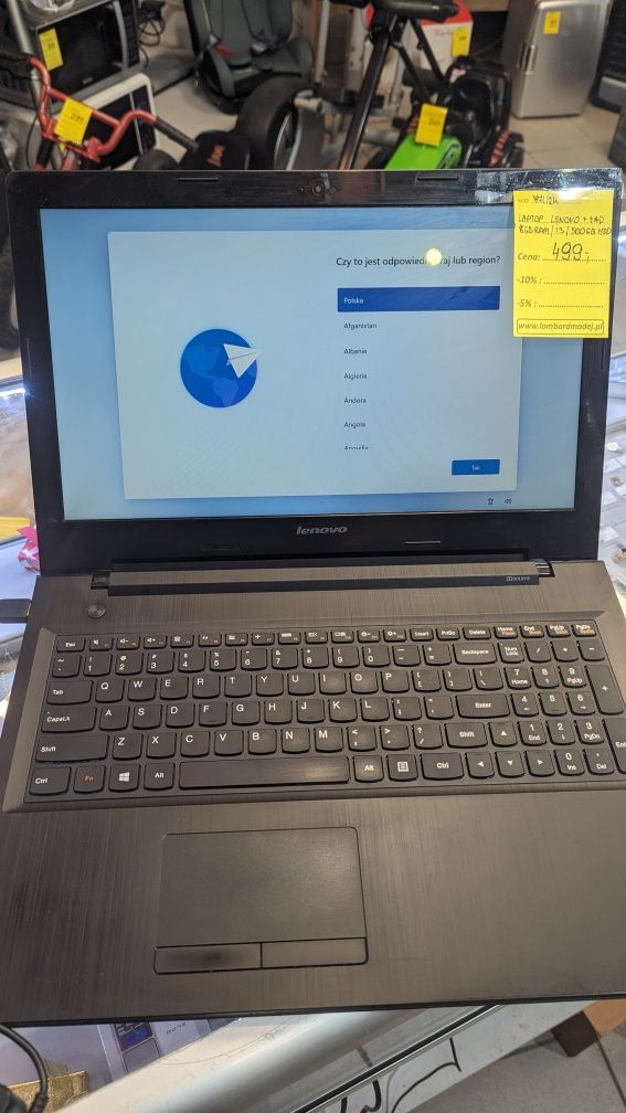 Laptop 16" Lenovo i3 8Gbram 500 GB hdd - - - komis Madej gorlice