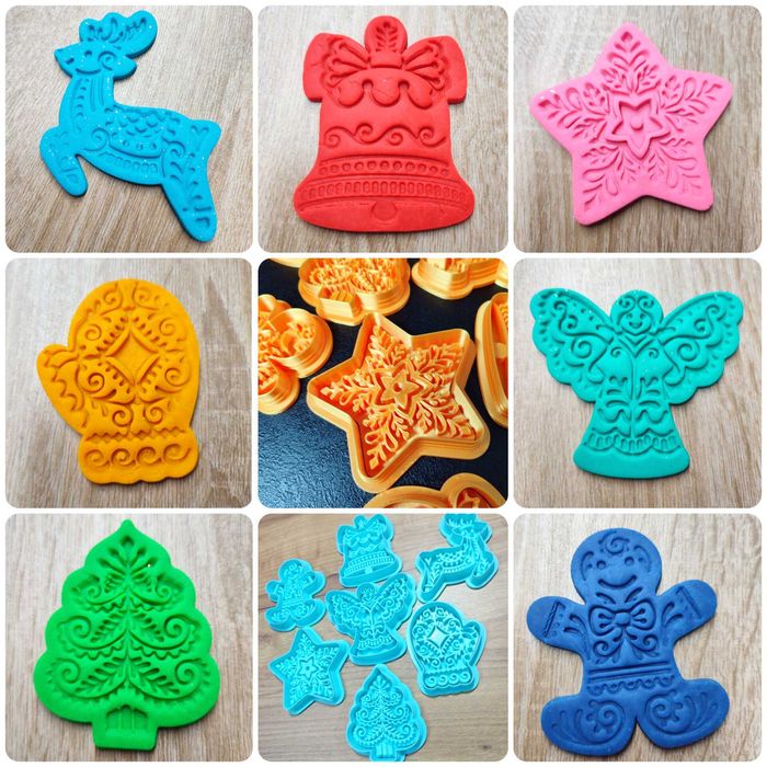 ŚWIĄTECZNE ORNAMENTOWE Foremki do wycinania z masy plastycznej zestaw