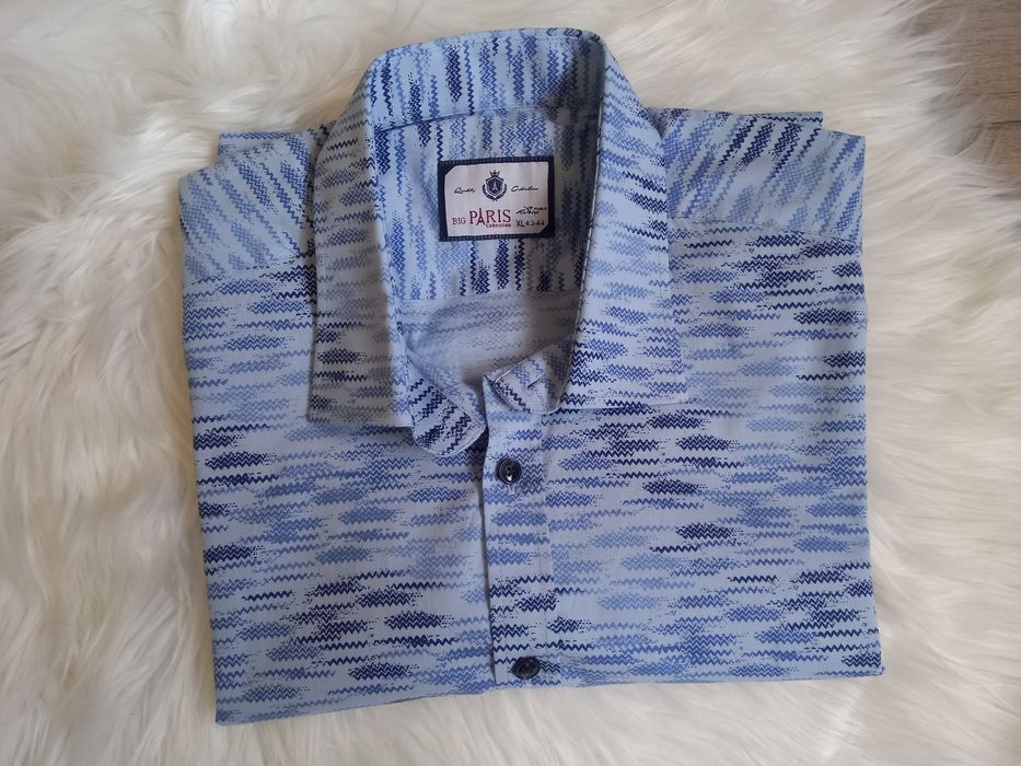 Koszula niebieska Big Paris roz XL 43 , 44 krótki rękaw