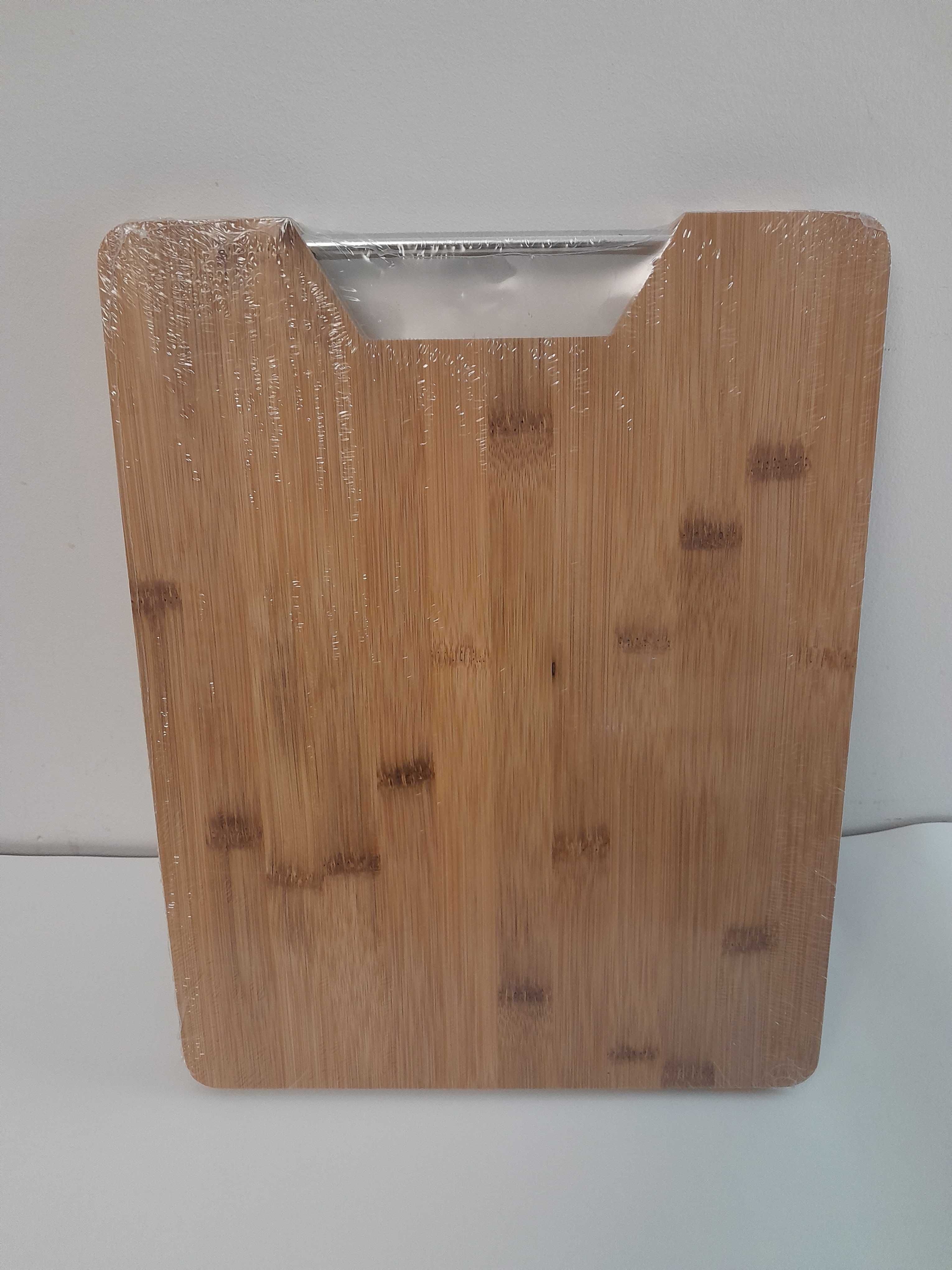 Nowa solidna deska do krojenia z uchwytem/ Bambusowa wym. 32,5 x 25 cm