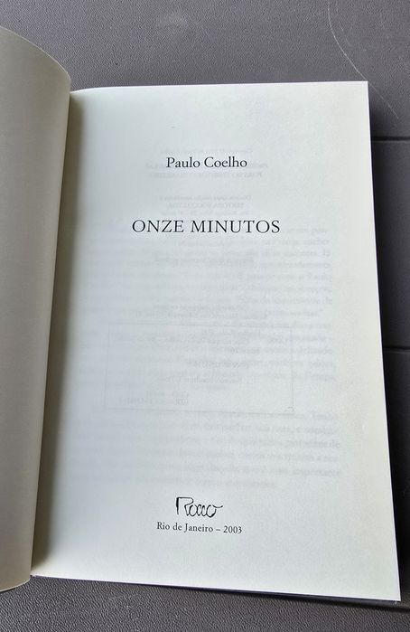 Livro "Onze Minutos" de Paulo Coelho