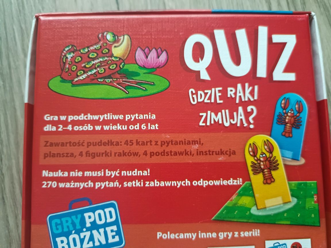 Granna Quiz: Gdzie raki zimują? Gra planszowa powyżej 6 lat