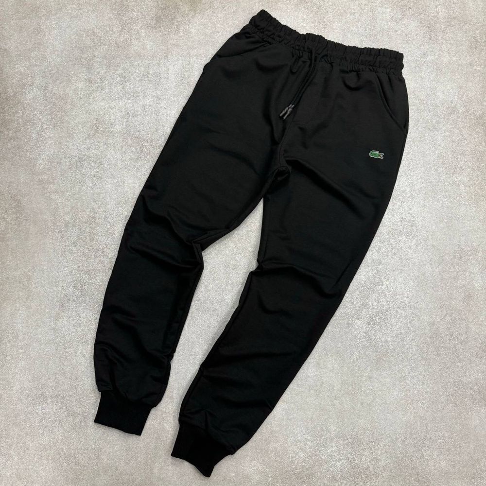 NEW COLLECTION! Мужские спортивные штаны Lacoste черные размеры S-XXL