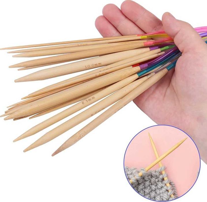 Спиці для в'язання / спицы для вязания / набір 18 штук - 40 см довжина