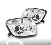 FARÓIS FRONTAIS DACIA DUSTER 10-13 TUBE LIGHT FUNDO CROMADO