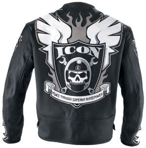 Кожаная куртка Icon Crest размер S. Мотокуртка. Leather Jacket