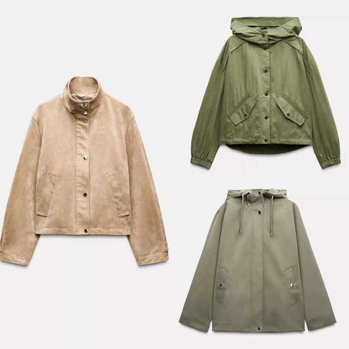 Куртки Zara дощовик, замшева, вітровка