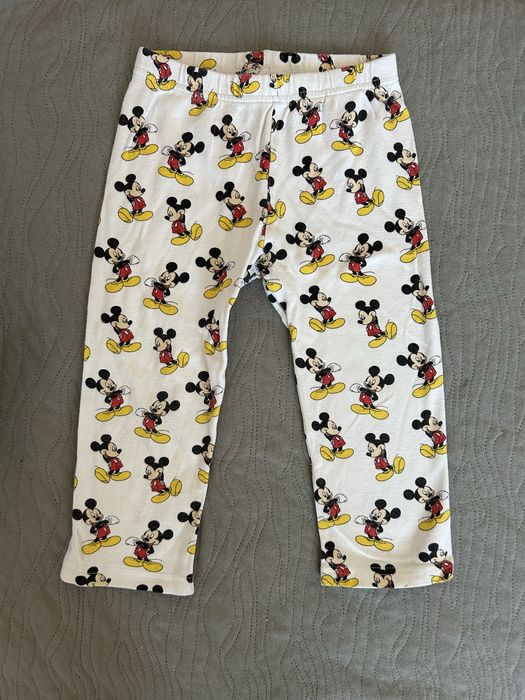 Piżamka biala dresik bluzka spodnie myszka miki mickey mouse 98