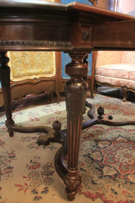 Francuskie biurko z szufladą centralną - pasisander - Gryfino