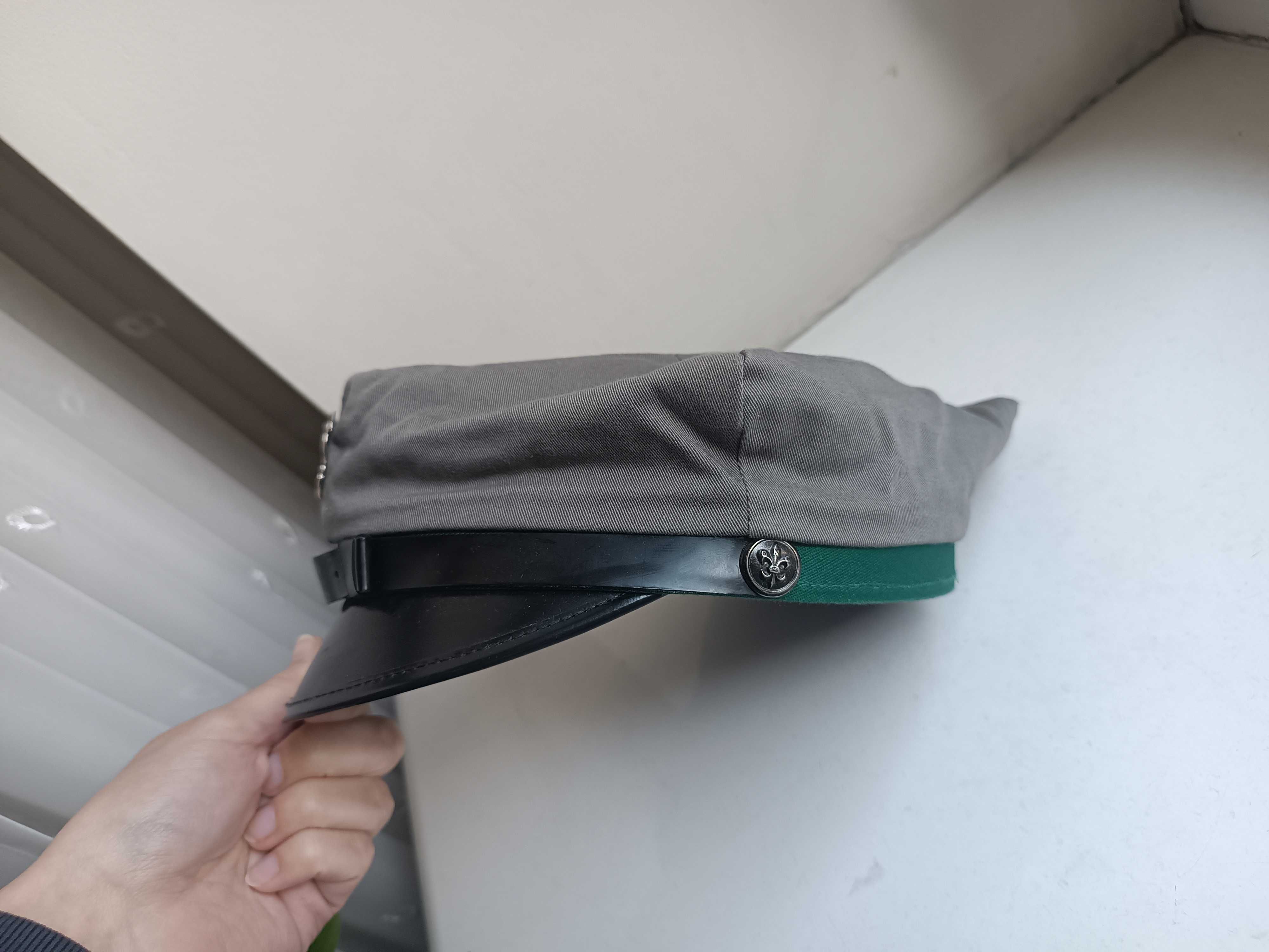 Rogatywka harcerska męska zielona szara khaki 5 z lilijką ZHP czapka