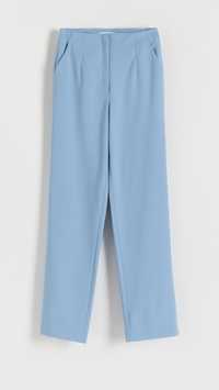 Szerokie spodnie Reserved luźny krój błękitny niebieski
