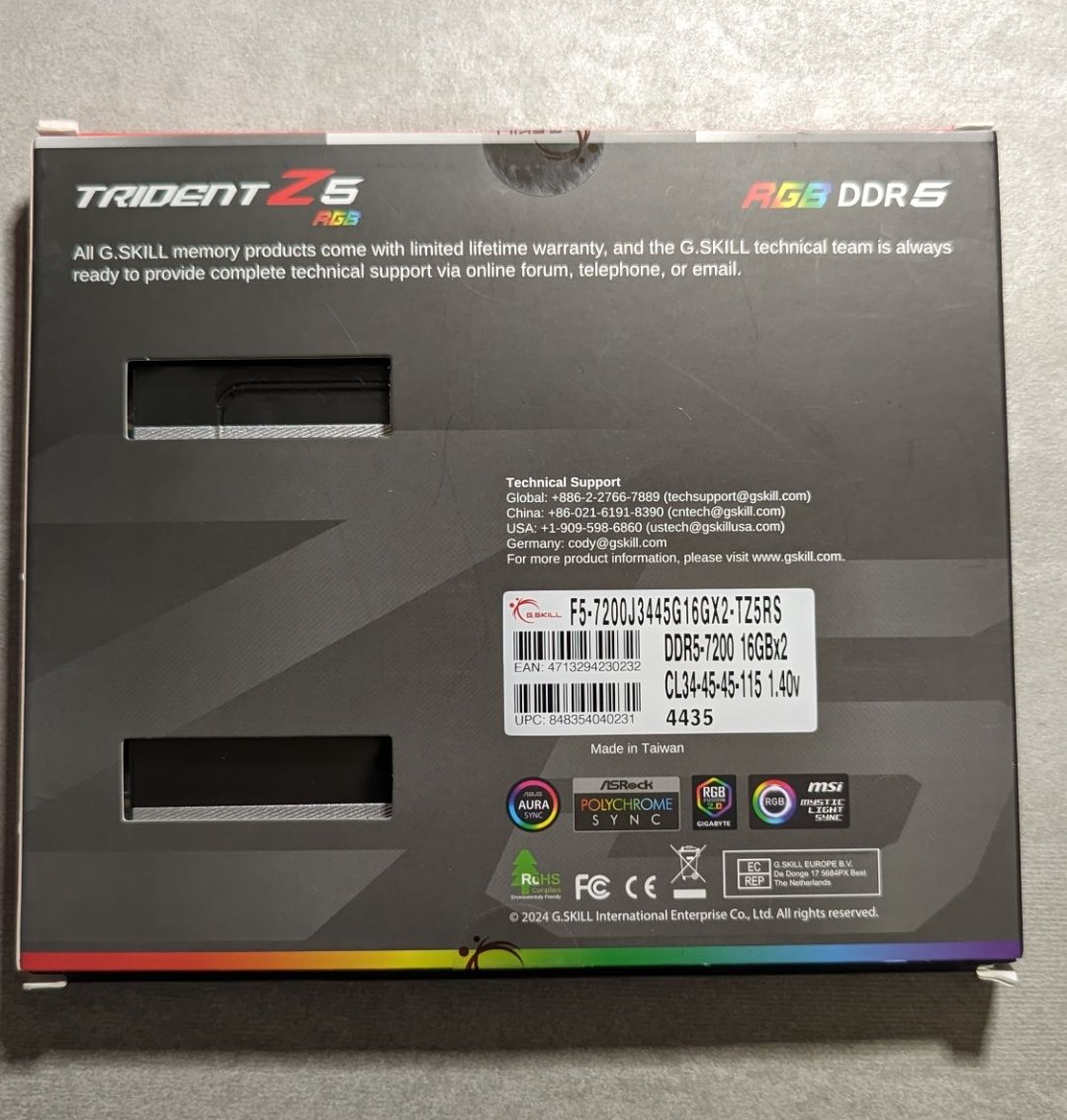 DDR5 G.Skill 7200MHz