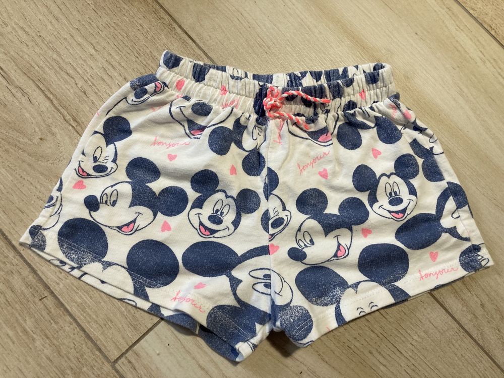 Zara 104 myszka mickey minnie mouse szorty spodenki bluzka