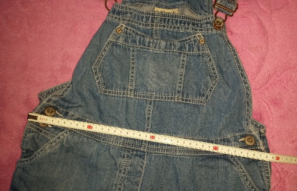 OGRODNICZKI szelki JEANS dla dziewczynki NEXT - 140 cm
