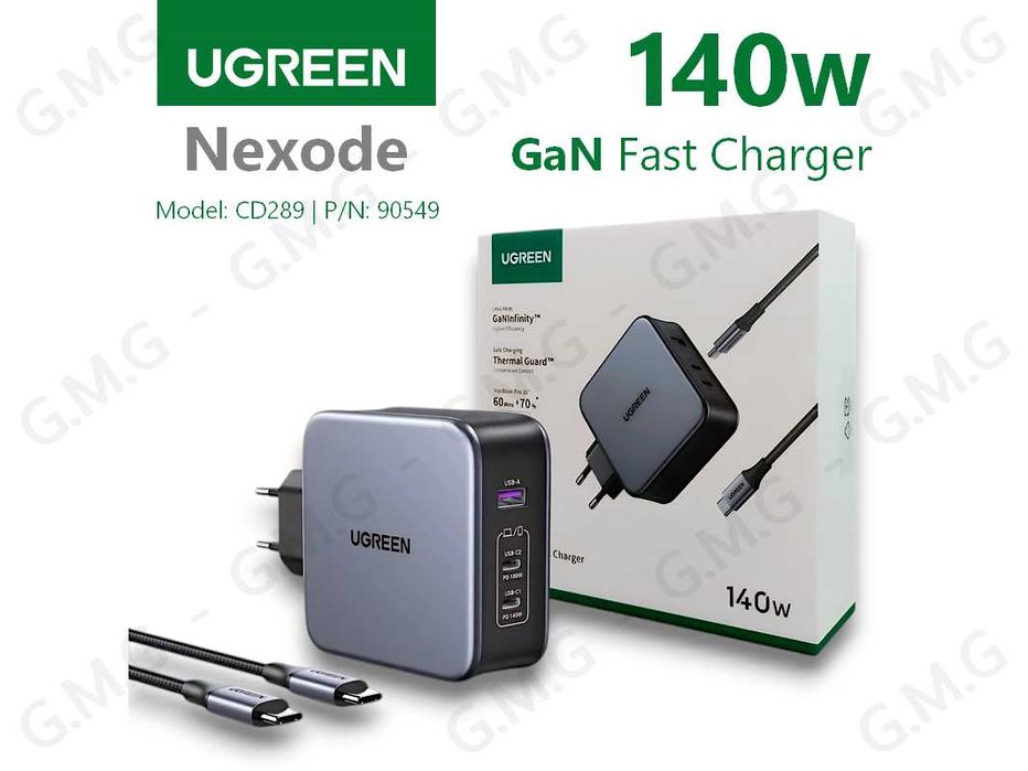 Зарядні пристрої UGREEN Nexode GaN Fast Charger 100W / 140W / 200W