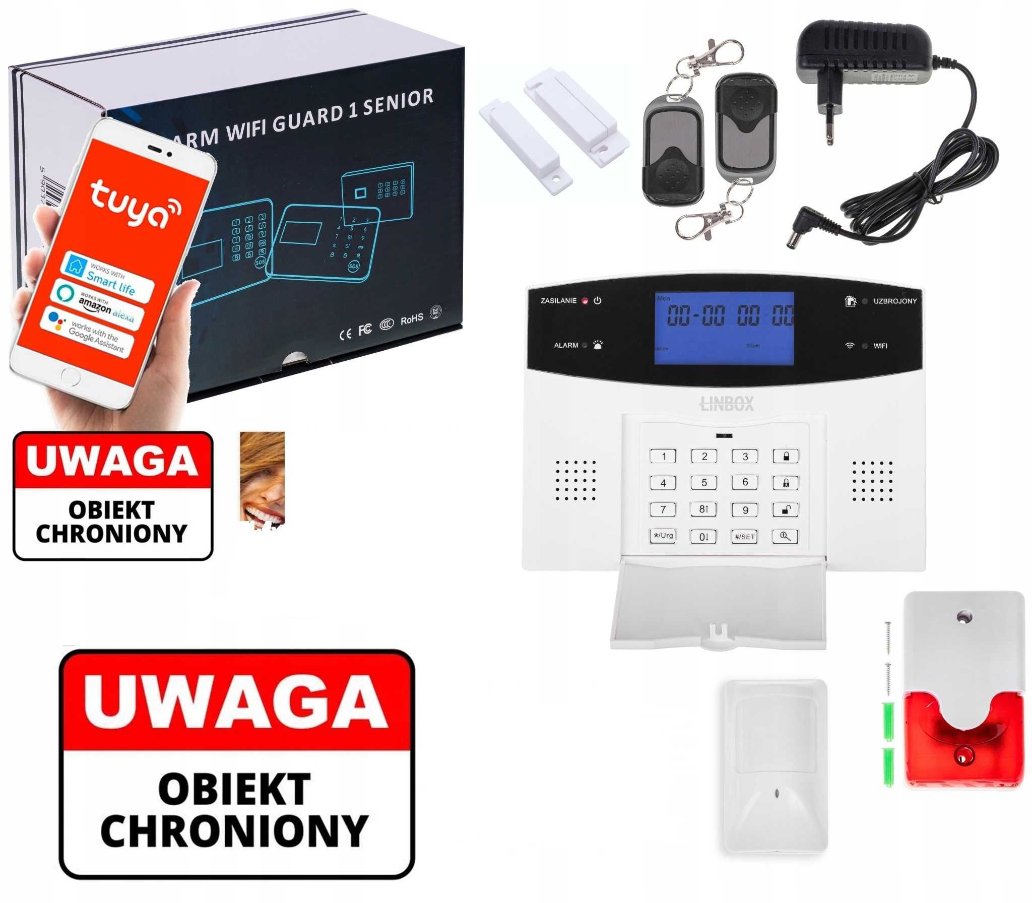 Alarm bezprzewodowy Linbox LCD GSM Guard 1 Senior