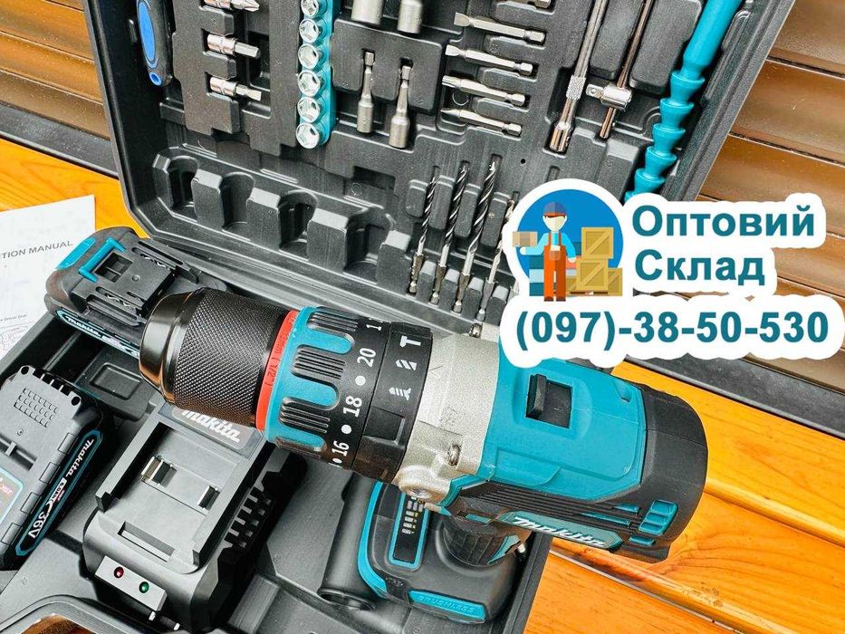 Якісний Шуруповерт Makita DHP485 BLACK З набором, Потужність 95Nm 36/6