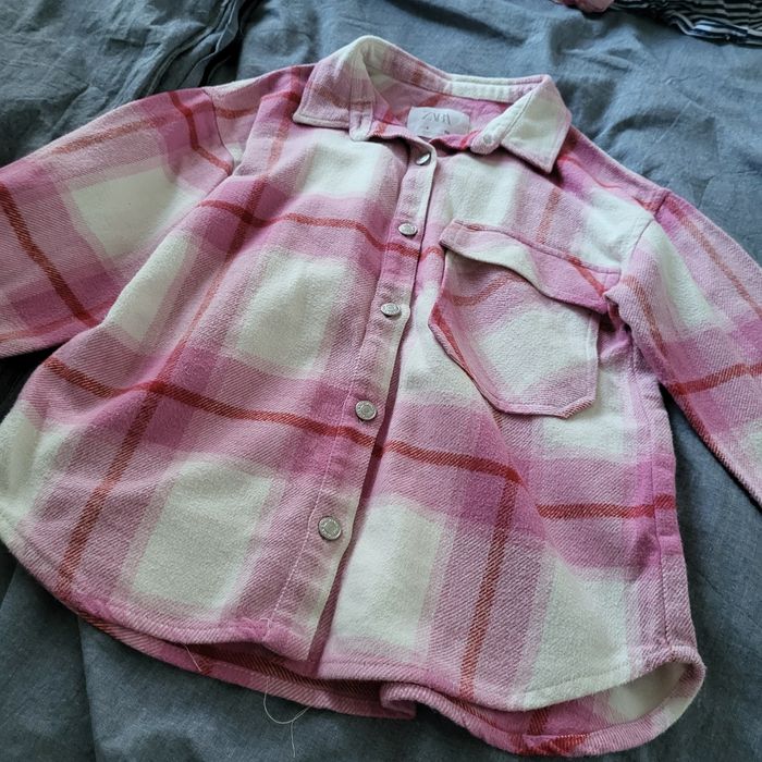 Koszula, bluza flanelowa dziewczęca Zara 128