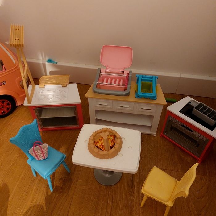 Zestaw Barbie, kamper, domek, zamek, kuchnia, lalki, Ken