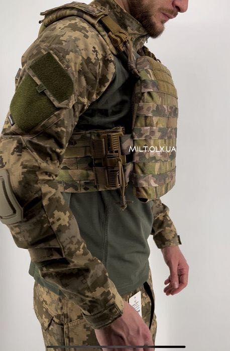 Плитоноска мультикам + балістика ДСТУ-2 в камербанди піксель multicam