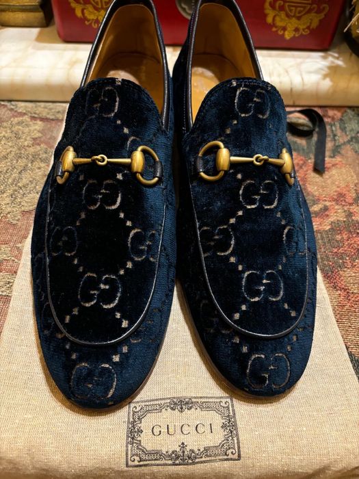 GUCCI - mokasyny welurowe, rozmiar 44