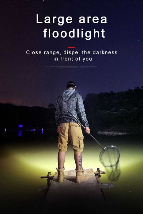 Led de Cabeça luz brilhante recarregável lâmpada de Pesca/Trail