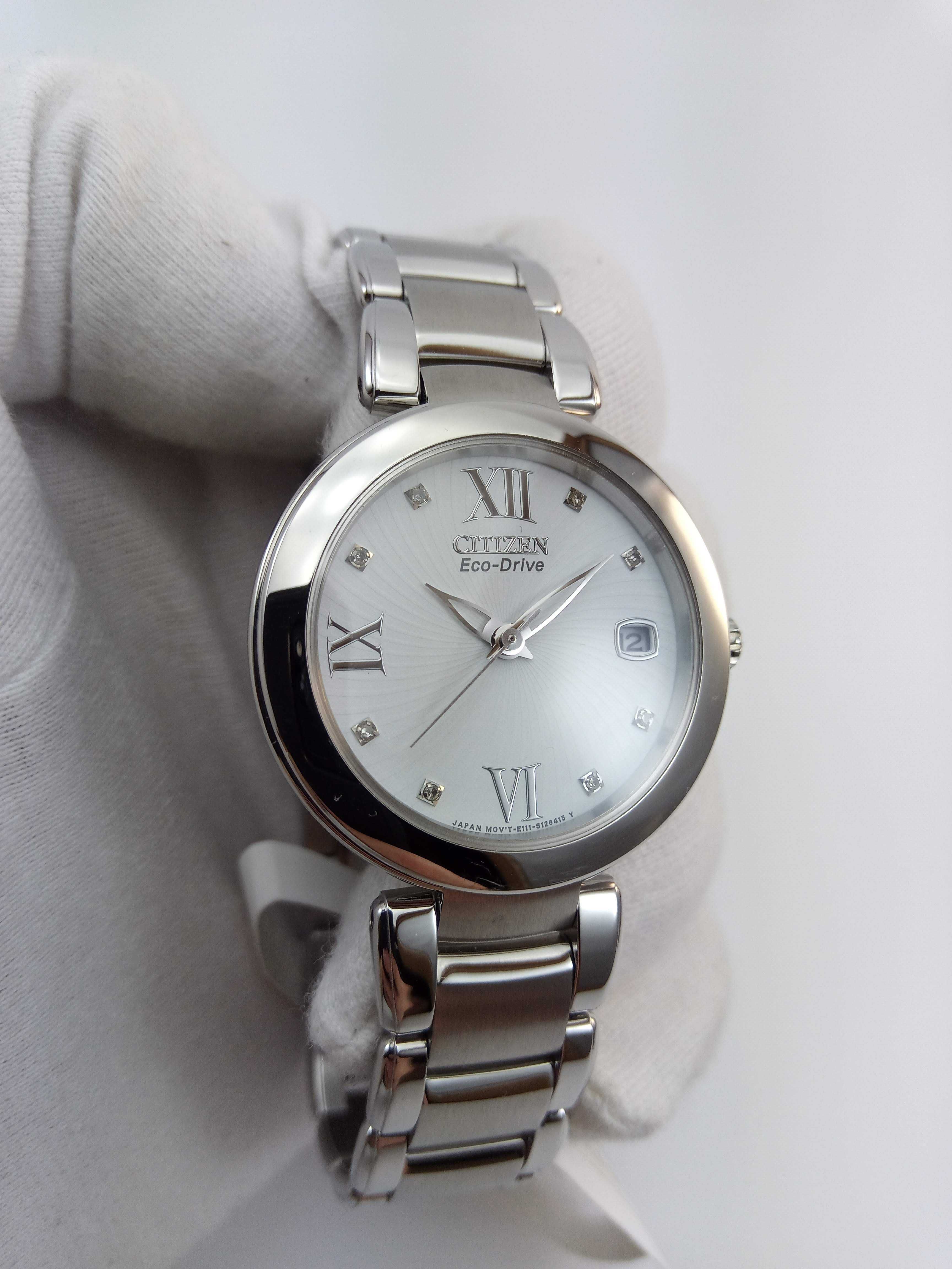 Женские часы с бриллиантами Citizen Eco-Drive EO1110-53A годинник $850
