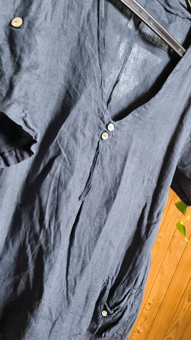 Len 100% bluzka XXXL lniana oversize