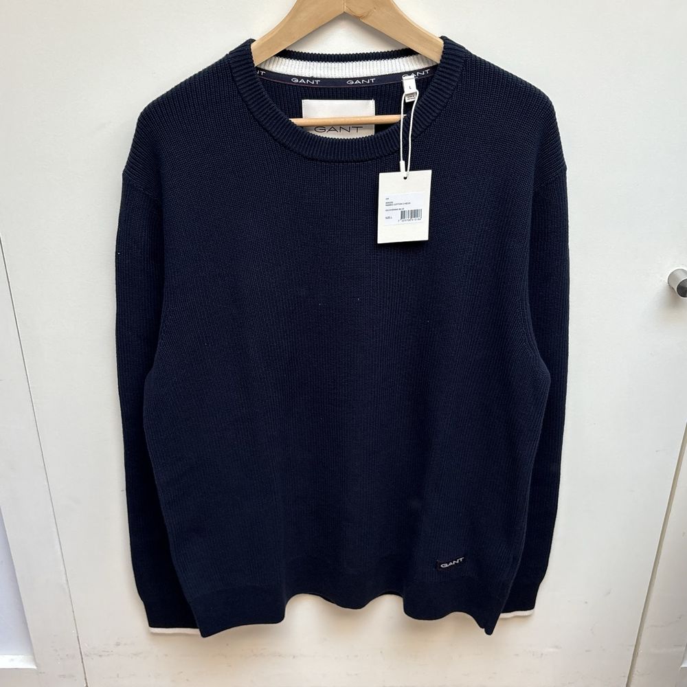 Sweater Malha Azul Escura GANT (L) NOVA
