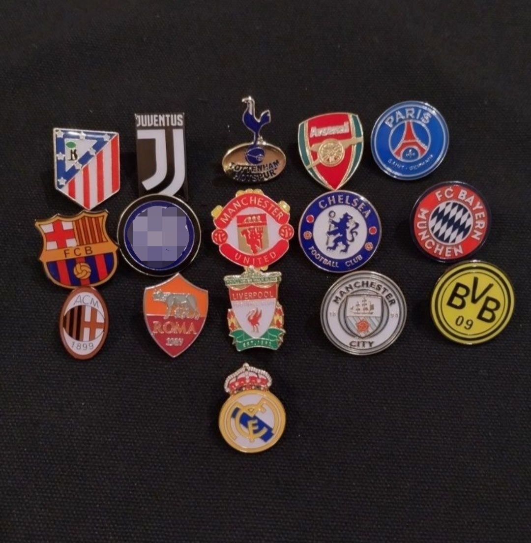 Przypinki piny odznaki Barcelona Real Bayern Manchester Inter Milan FC