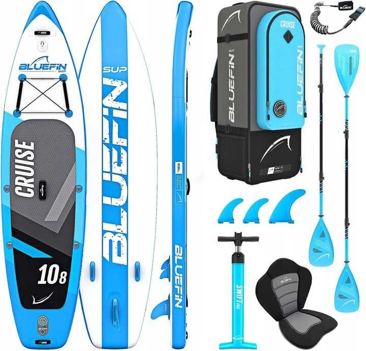 Deska SUP do 130 kg z siedziskiem + plecak i akcesoria 327 cm Stabilna