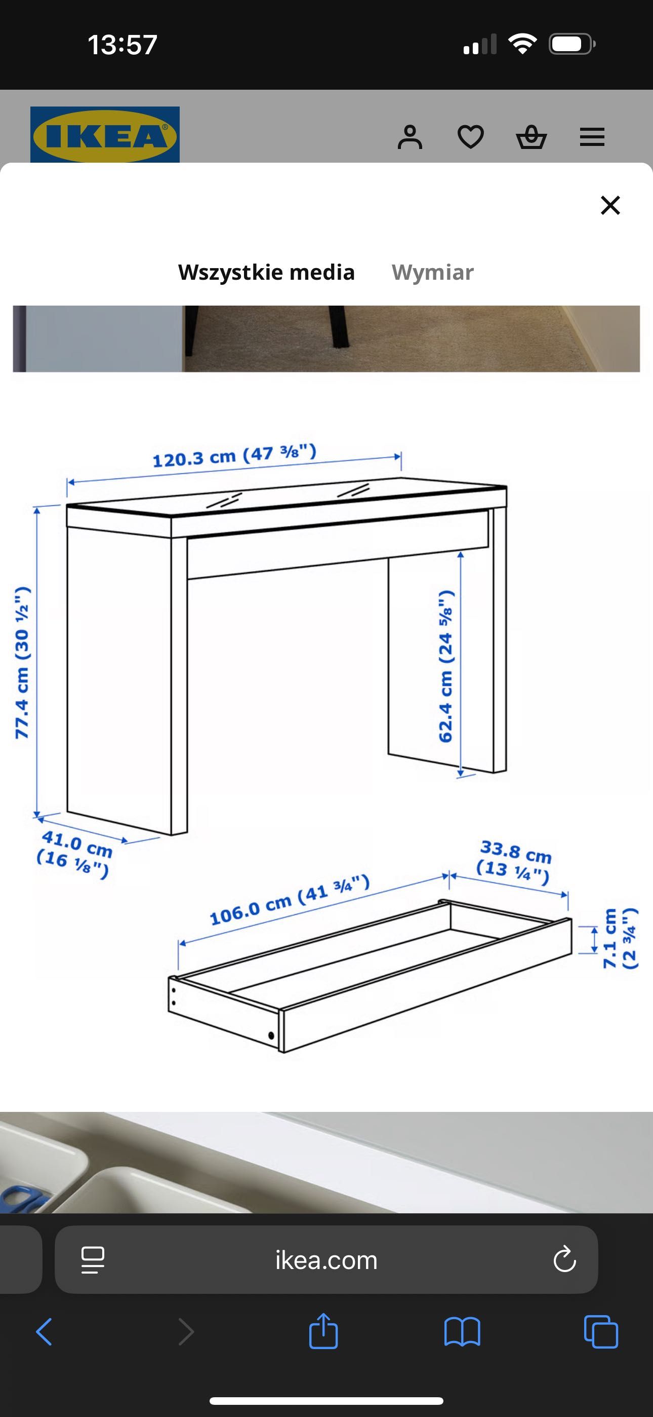 Toaletka IKEA biała