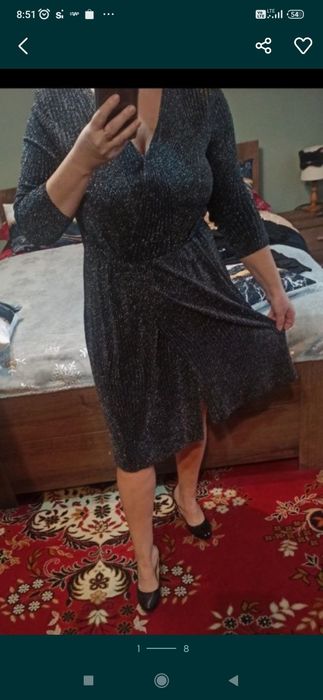 Sukienka ze srebrną nicią l/xl