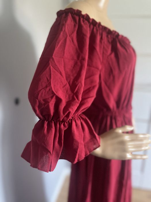 Suknia do sesji ciazowej malinowa bordowa noho L XL hiszpanka