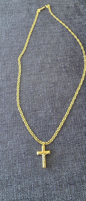 Złoty łańcuszek z krzyżykiem 585 wzór Gucci