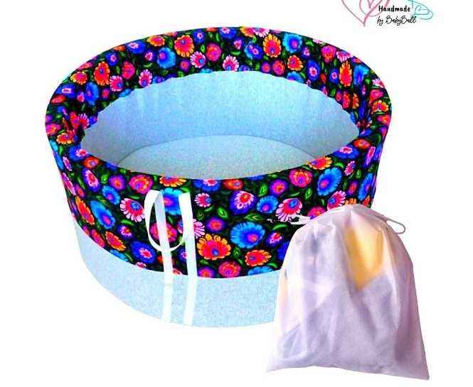 Pokrowiec na Suchy Basen okrągły 90x40 cm – ŁOWICKI NA CZARNYM TLE