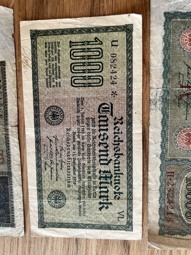 Zestaw 5 banknotów Marek niemieckich z 1922 roku