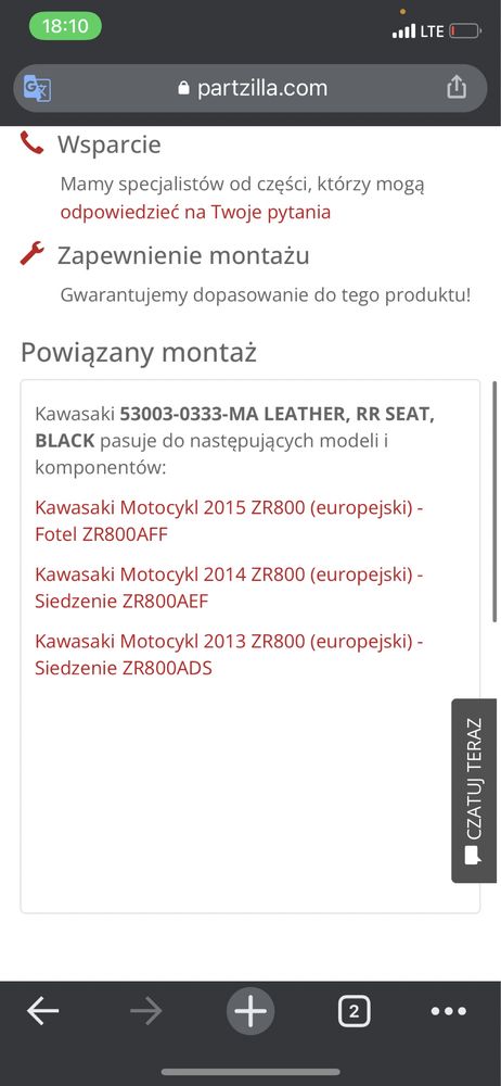 Skóra na fotel Kawasaki Z800 kanapa siedzenie Nowa zielona czarna