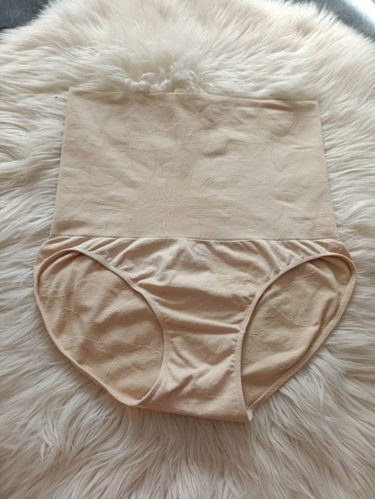 Beżowe kremowe majtki wyszczuplające wysokie GreeNice XL/XXL