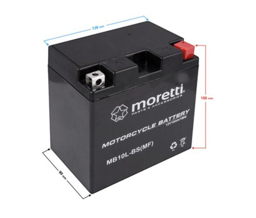 Akumulator żelowy 12V MB10L - BS AGM Moretti