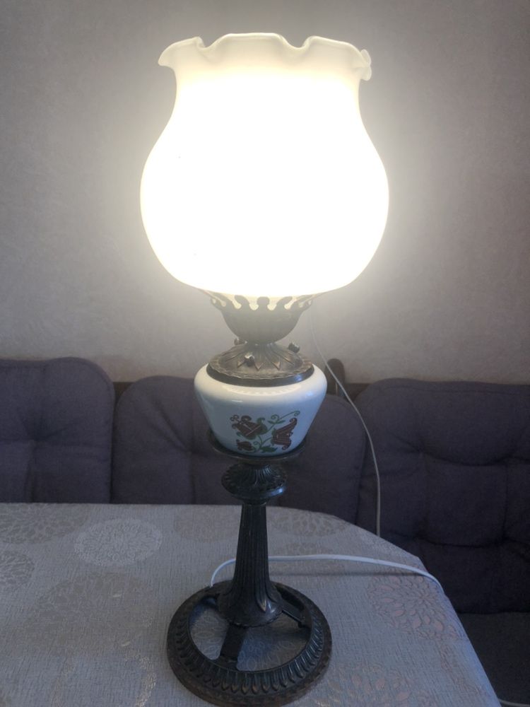 Настольная лампа бронза фарфор СССР 50-60 роки