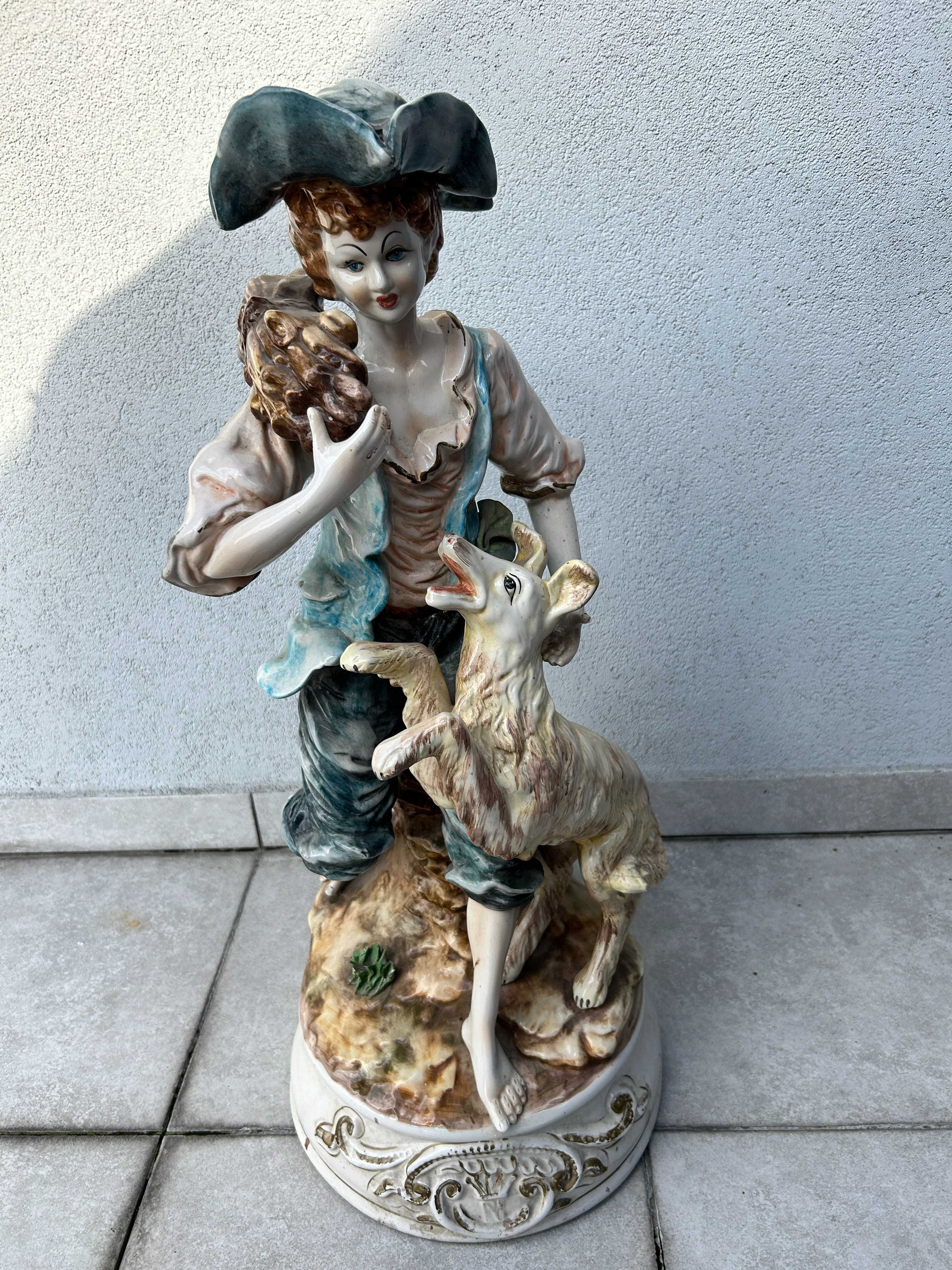CapoDimonte Capo de Monte 2szt - duże podstawy lamp lata 60-70