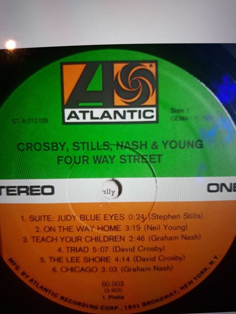 Archiwalne wykopaliska rocka CROSBY STILLS &NASH- 4 Way Street. 1971.